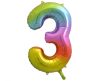 Rainbow Rainbow Number 3 foil balloon 85 cm