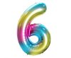 Rainbow Rainbow Number 6 foil balloon 85 cm