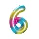 Rainbow Rainbow Number 6 foil balloon 85 cm