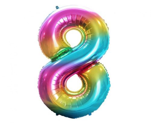 Rainbow Rainbow Number 8 foil balloon 85 cm