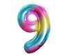 Rainbow Rainbow Number 9 foil balloon 85 cm