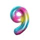 Rainbow Rainbow Number 9 foil balloon 85 cm