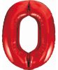 Red 0 Red number foil balloon 85 cm