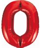 Red 0 Red number foil balloon 85 cm