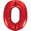 Number Red Red Number 0 Foil Balloon 85 cm