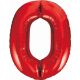 Red 0 Red number foil balloon 85 cm