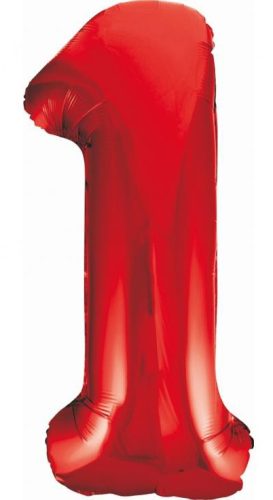 Red 1 Red number foil balloon 85 cm