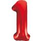 Red 1 Red number foil balloon 85 cm