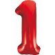 Red 1 Red number foil balloon 85 cm