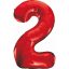 Number Red Red Number 2 Foil Balloon 85 cm