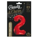Number Red Red Number 2 Foil Balloon 85 cm