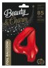 Number Red Red number 4 foil balloon 85 cm
