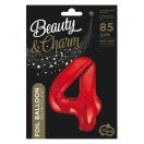 Number Red Red number 4 foil balloon 85 cm