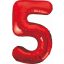Number Red Red number 5 foil balloon 85 cm