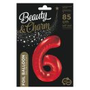 Number Red Red number 6 foil balloon 85 cm