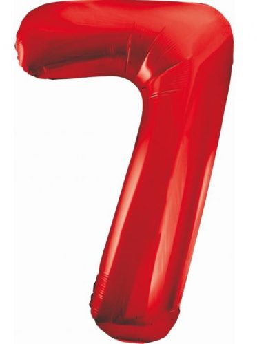Red 7 Red number foil balloon 85 cm
