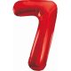 Red 7 Red number foil balloon 85 cm