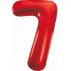 Red 7 Red number foil balloon 85 cm