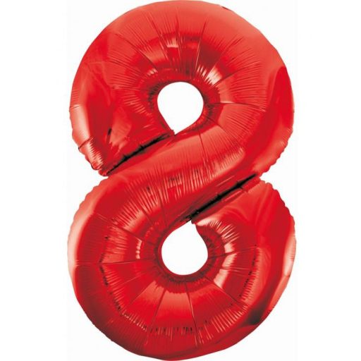 Number Red Red number 8 foil balloon 85 cm