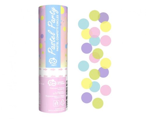 Pastel Multicolour, Colour confetti ejector 15 cm