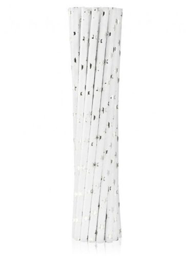 Silver Stars Paper Straw (12 pieces)