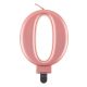 Number Metallic Rose Gold Number 0 Candle, Cake Candle