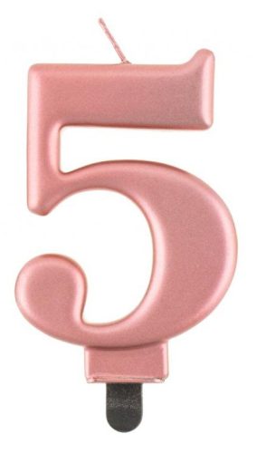 rose gold 5 size Metallic number candle, cake candle