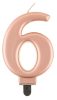 rose gold 6-inch metallic number candle, cake candle