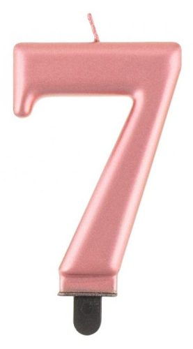 rose gold 7-inch metallic number candle, cake candle