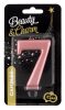 rose gold 7-inch metallic number candle, cake candle