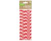 Red Stripes Flexible Paper Straw (12 pieces)