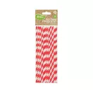 Colour Red Stripes Red Flexible Paper Straw Pack of 12