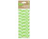 Green Stripes Flexible Paper Straw (12 pieces)