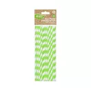 Colour Green Stripes Green Flexible Paper Straw 12 pcs