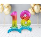 Number Rainbow Colorful number 1 foil balloon with base 74 cm