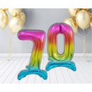 Number Rainbow Colorful Number 7 Foil Balloon with Base 74 cm