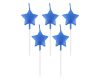 Metallic Blue Star, Blue Star cake candle, candle set 5 pieces