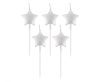 Star Metallic Silver Silver Birthday Candle Set of 5 pcs