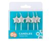 Silver Star Metallic Silver cake candle, candle set 5 pieces
