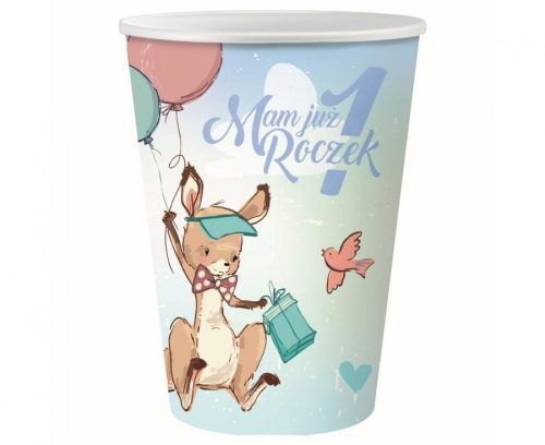 First Birthday Kangaroo paper cup 6 pcs 270 ml