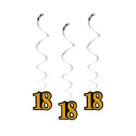   Happy Birthday B&C Happy Birthday 18 Ribbon Decoration Set of 3