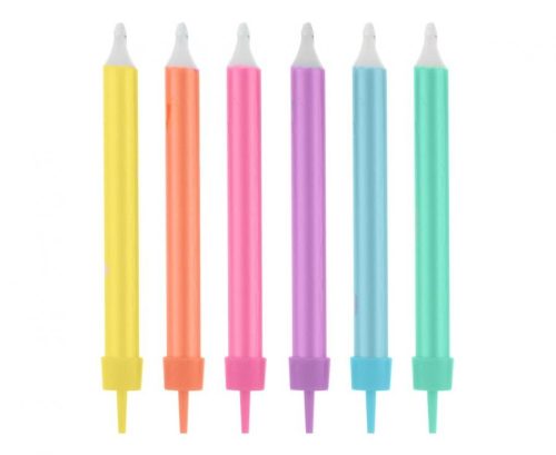 Colour Jumbo Neon cake candle, candle set 12 pcs