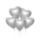 Heart Platinum Silver air-balloon, balloon 6 pieces 12 inch (30 cm)