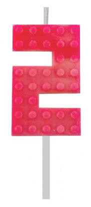 Blocks Red Blocks Building block number 2 Red birthday candle, number candle