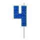 Blocks Blue Blocks Building Block 4 Blue Cake Candle, Number Candle