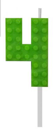building blocks 4-inch Green Blocks cake candle, number candle
