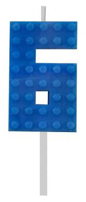 building blocks 6-inch Blue Blocks cake candle, number candle