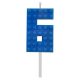 Blocks Blue Blocks Building Block Number 6 Blue Candle, Number Candle
