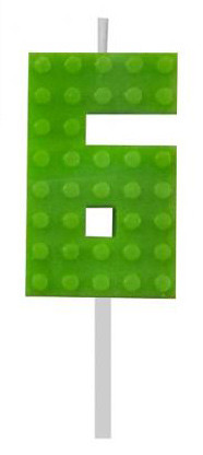 building blocks 6-inch Green Blocks cake candle, number candle