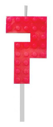 building blocks 7-inch Red Blocks cake candle, number candle